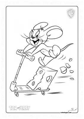 Jerry is Stealing Cheese Coloring Page