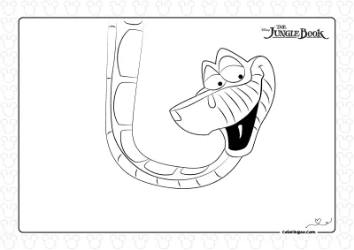 Kaa The Indian Python Coloring Page