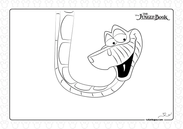 Kaa The Indian Python Coloring Page