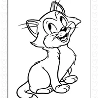 Kitten Figaro Coloring Page