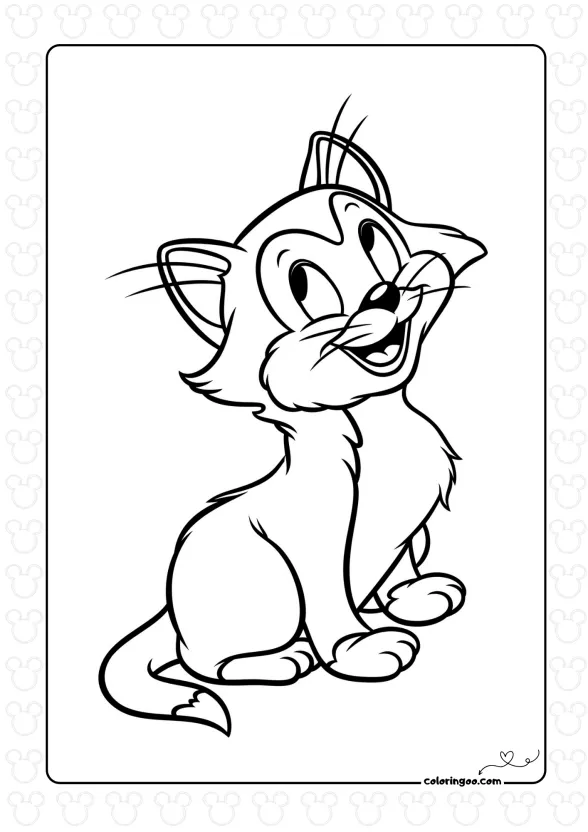 Kitten Figaro Coloring Page