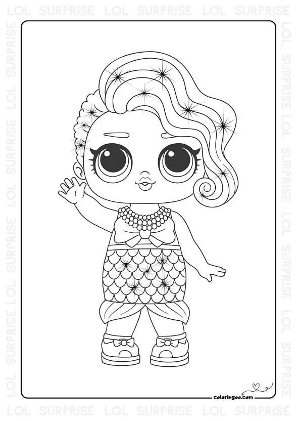 LOL Surprise New Splash Queen Coloring Page 1 LOL Surprise New Splash Queen Coloring Page