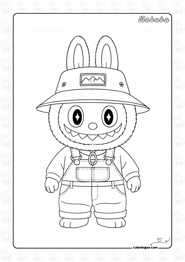 Labubu Colouring Sheet 1 Labubu Colouring Sheet