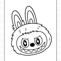 Labubu Head Coloring Page