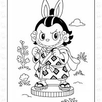 Labubu One Piece Series Coloring Page