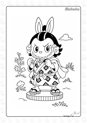 Labubu One Piece Series Coloring Page