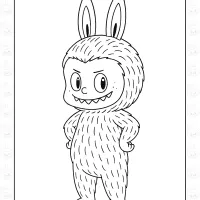 Labubu Pdf Colouring Sheet