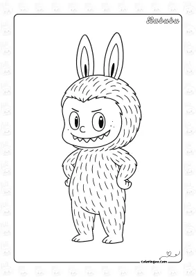 Labubu Pdf Colouring Sheet
