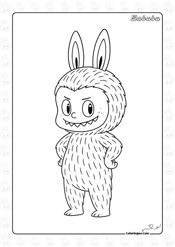 Labubu Pdf Colouring Sheet