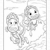 Luca and Alberto Best Friends Coloring Pages