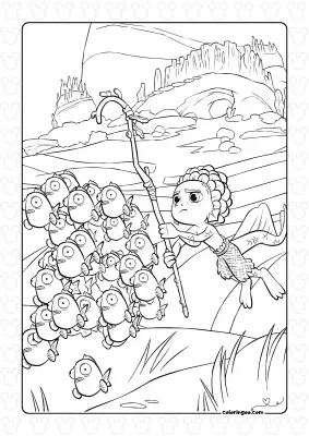 Luca and Fishes Coloring Page