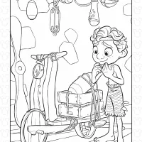 Luca and Vespa Scooter Coloring Page