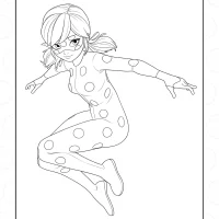 Marinette Ladybug Cartoon Coloring Sheet