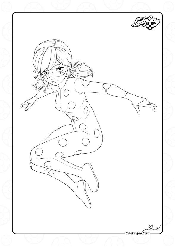 Marinette Ladybug Cartoon Coloring Sheet