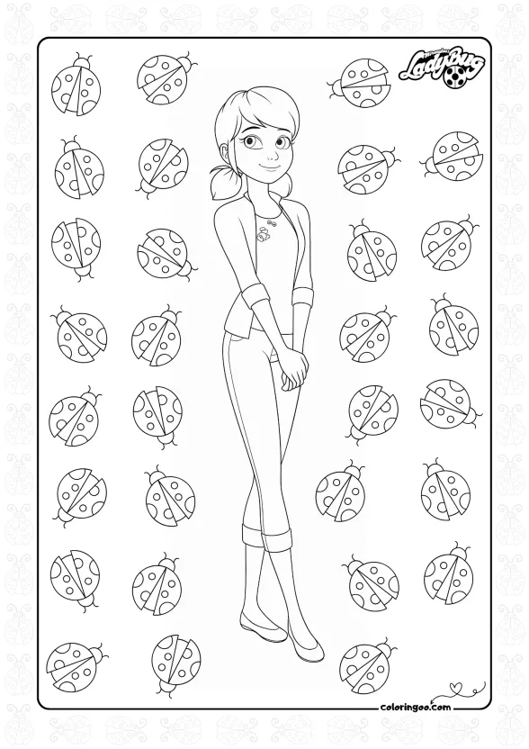 Marinette The Ladybug Coloring Page