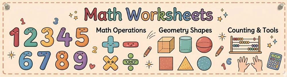 Math Worksheets Banner