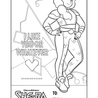 Mermista Valentines Day Card Coloring Page
