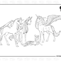 Mia And Me Unicorns Coloring Page