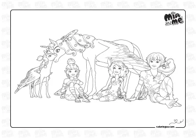 Mia Yuko And Mo Coloring Page