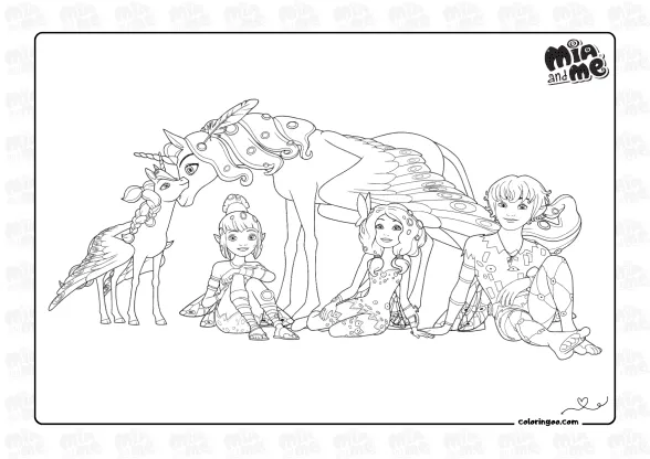 Mia Yuko And Mo Coloring Page