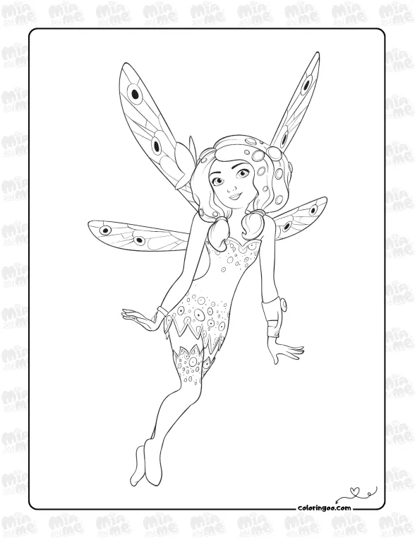 Mia and Me Cartoon Coloring Page