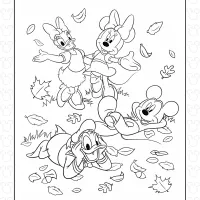 Mickey and Friends Autumn Scene