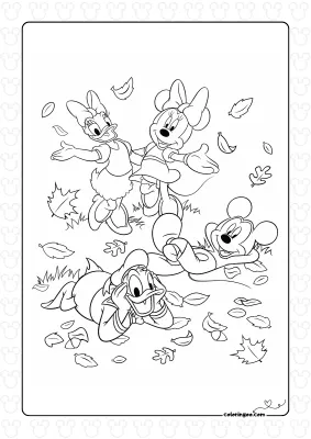 Mickey and Friends Autumn Scene