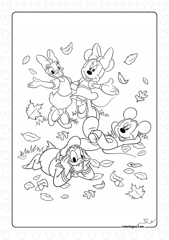 Mickey and Friends Autumn Scene
