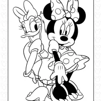 Minnie Mouse and Daisy Duck Coloring Page