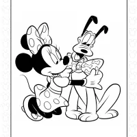 Minnie Mouse and Pluto