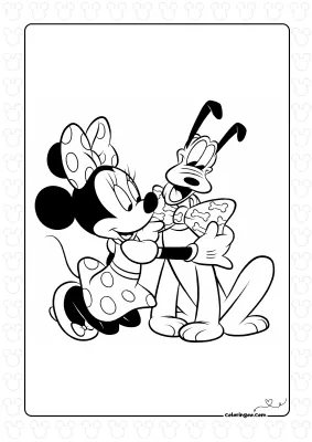 Minnie Mouse and Pluto