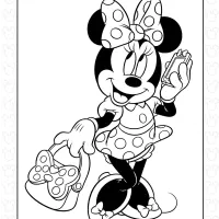 Minnie Mouse on the Phone Coloring Page