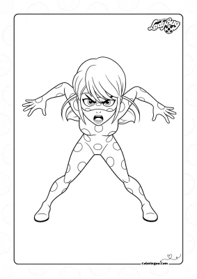 Miraculous Ladybug Cartoon Coloring Sheet