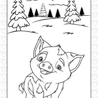 Moana 2 Piglet Pua Coloring Pages