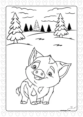 Moana 2 Piglet Pua Coloring Pages