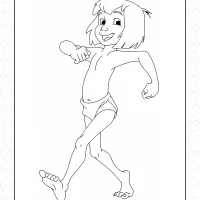 Mowgli Walking Coloring Page 5 Mowgli Walking Coloring Page