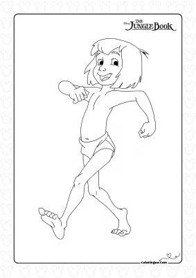 Mowgli Walking Coloring Page