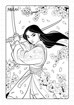 Mulan Pdf Coloring Sheet