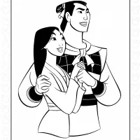 Mulan and Shang Coloring Page 10 Mulan and Shang Coloring Page