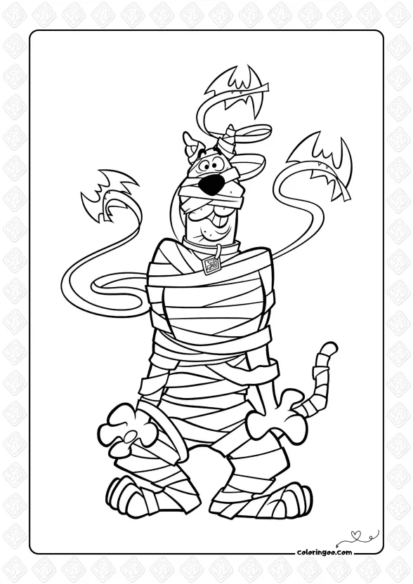 Mummified Scooby Doo Coloring Page
