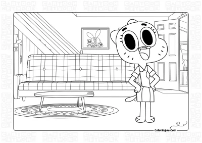 Nicole Watterson from Gumball Coloring Sheet