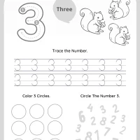 Number 3 Tracing Worksheet