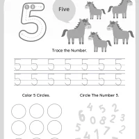 Number 5 Tracing Worksheet