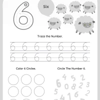 Number 6 Tracing Worksheet