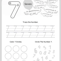 Number 7 Tracing Worksheet