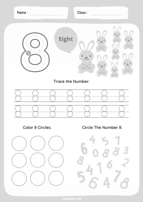 Number 8 Tracing Worksheet