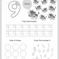 Number 9 Tracing Worksheet