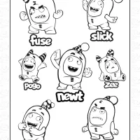 Oddbods Characters Coloring Page