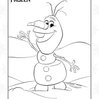 Olaf Walking on Snow Coloring Page