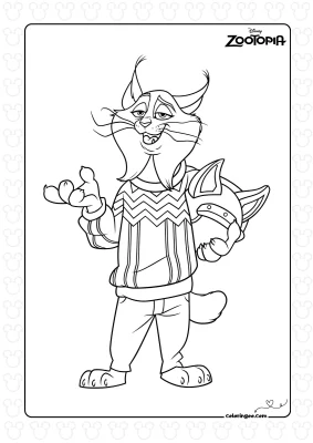 Pawbert Lynxley Lynx Zootopia 2 Coloring Pages